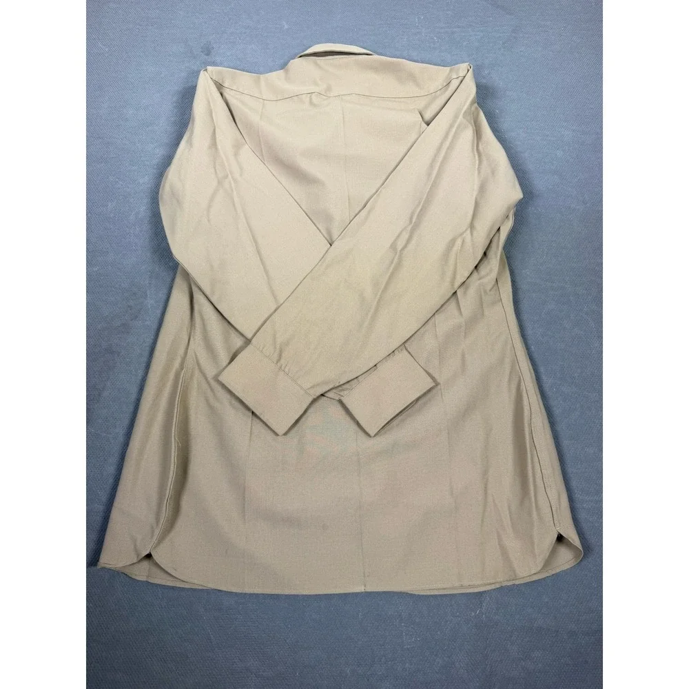 Vintage Great Northern USMC Military Uniform Shirt Khaki Wool Blend 14.5 x 4